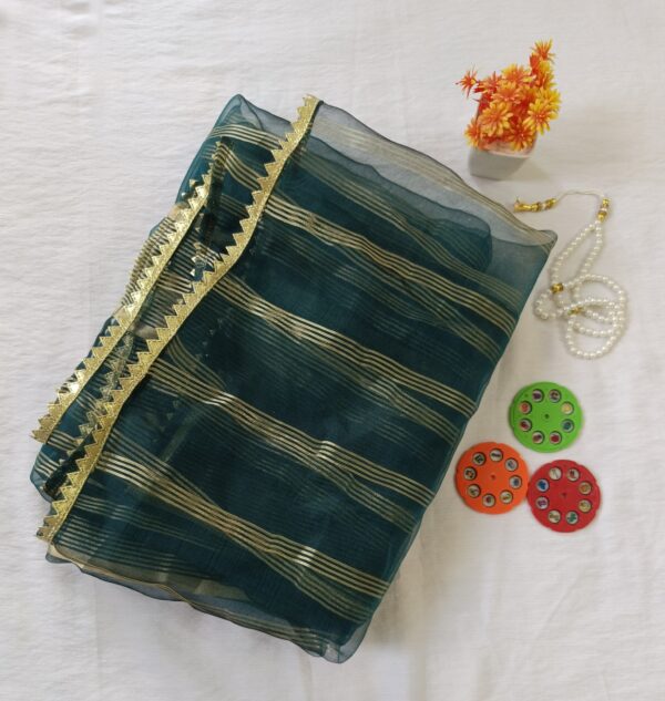 Regal Teal Organza Dupatta