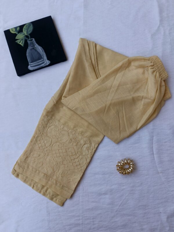 Elegant Embroidered Cotton Trouser