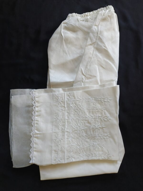 White Embroidered Trouser - Image 3