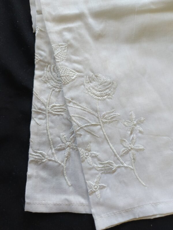 White Floral Embroidered Trouser - Image 3