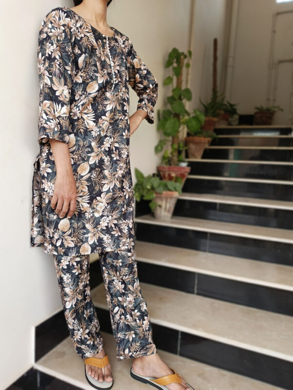 Blossom Blue Floral Printed Suit - Image 7