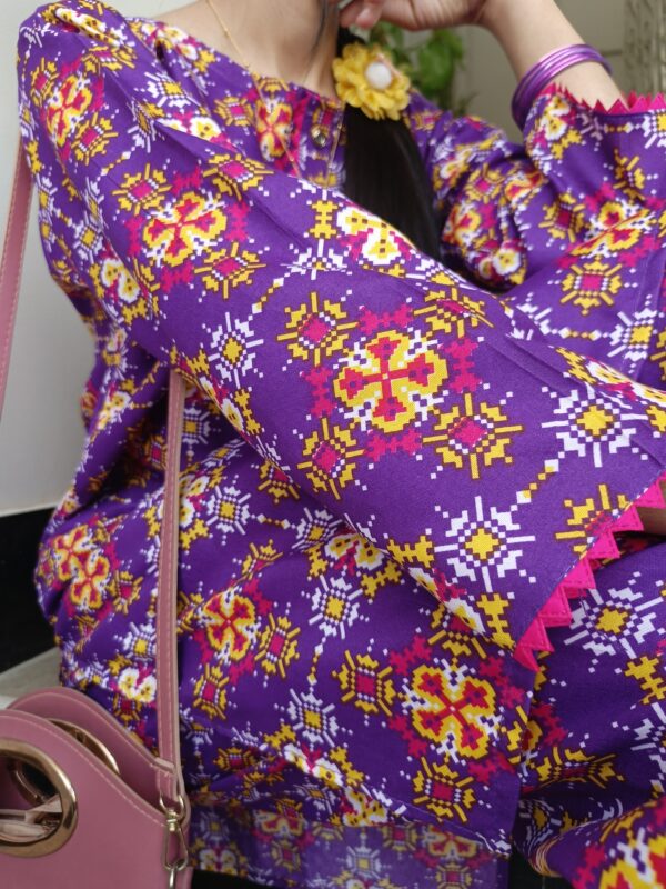 Purple Digital Print 2-Piece Suit - Image 7