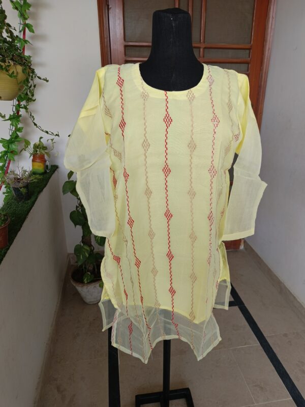 Lemon Charm Embroidered Organza Shirt