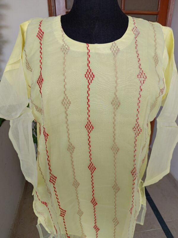 Lemon Charm Embroidered Organza Shirt - Image 5