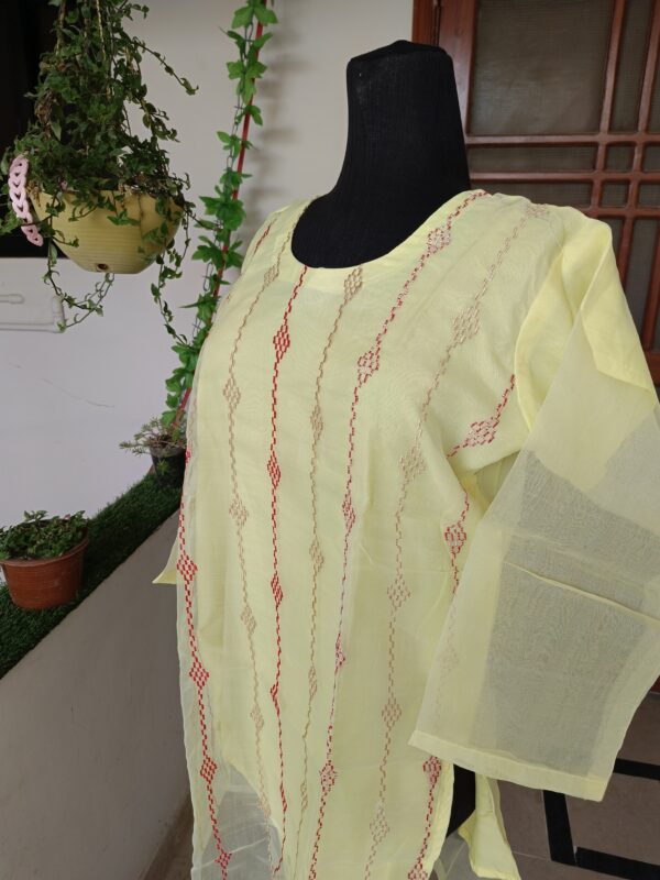 Lemon Charm Embroidered Organza Shirt - Image 4