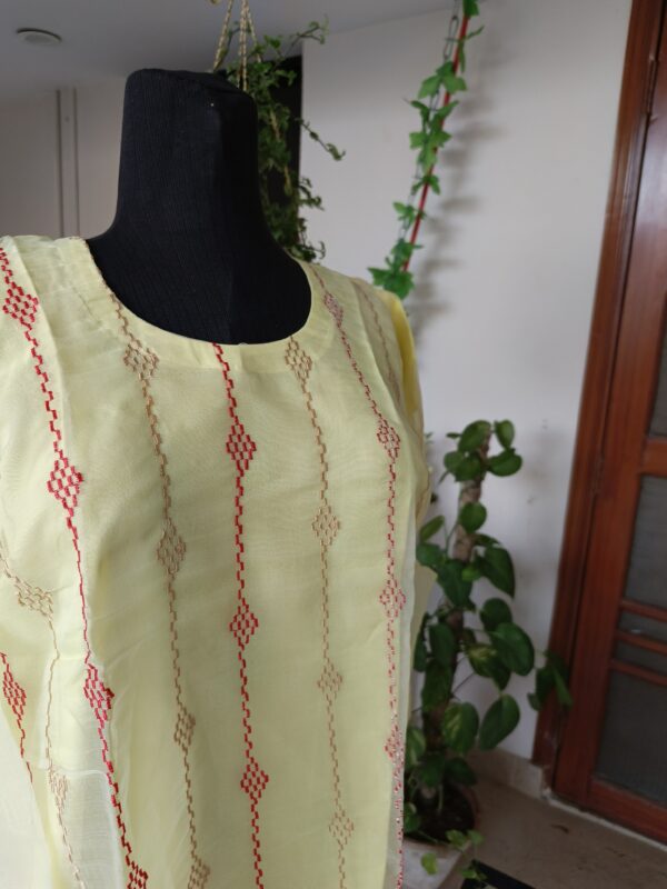 Lemon Charm Embroidered Organza Shirt - Image 2