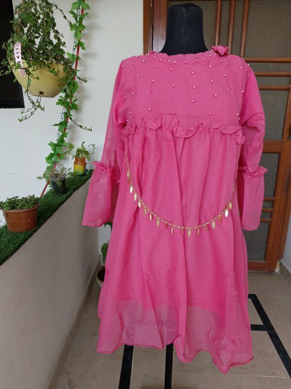 Rose Blush Pearl Chiffon Top - Image 4