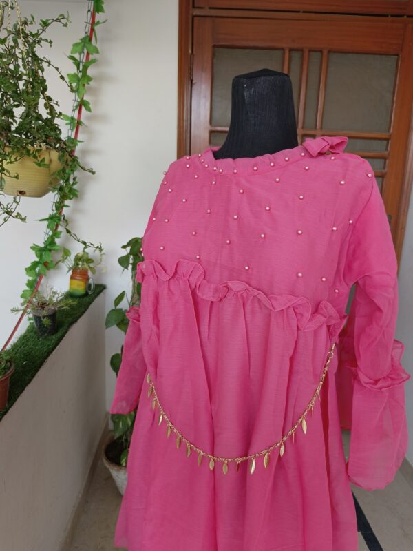 Rose Blush Pearl Chiffon Top - Image 2