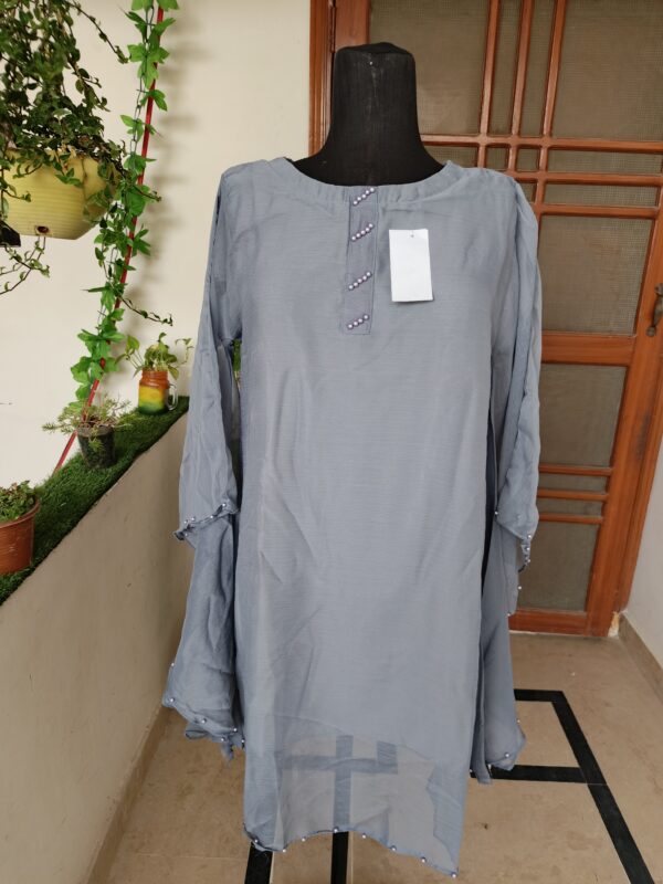 Elegant Grey Chiffon Top - Image 7