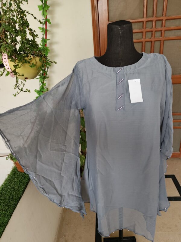 Elegant Grey Chiffon Top - Image 6