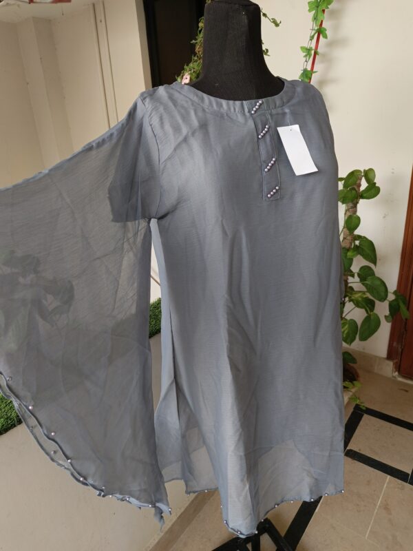 Elegant Grey Chiffon Top