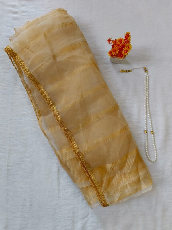 Golden Glimmer Organza Dupatta - Image 2